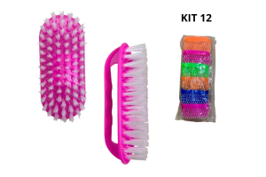 KIT 12 ESCOVA OVAL COLORIDA