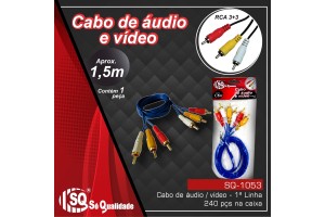 SQ1053 CABO AUDIO E VIDEO AZUL 1 LINHA