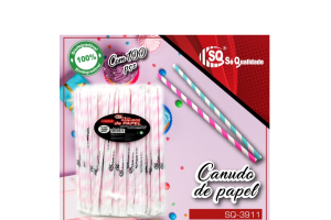 Canudo de papel pacote com 100 unidades