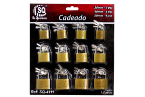 SQ4111 CARTELA CADEADO 30/40/50 DUZIA