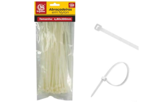 SQ4389 ABRACADEIRA BRANCA 4,8 X 200 MM (100 PCS)