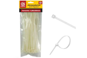 SQ4390 ABRACADEIRA BRANCA 4,8 X 250 MM (100 PCS)
